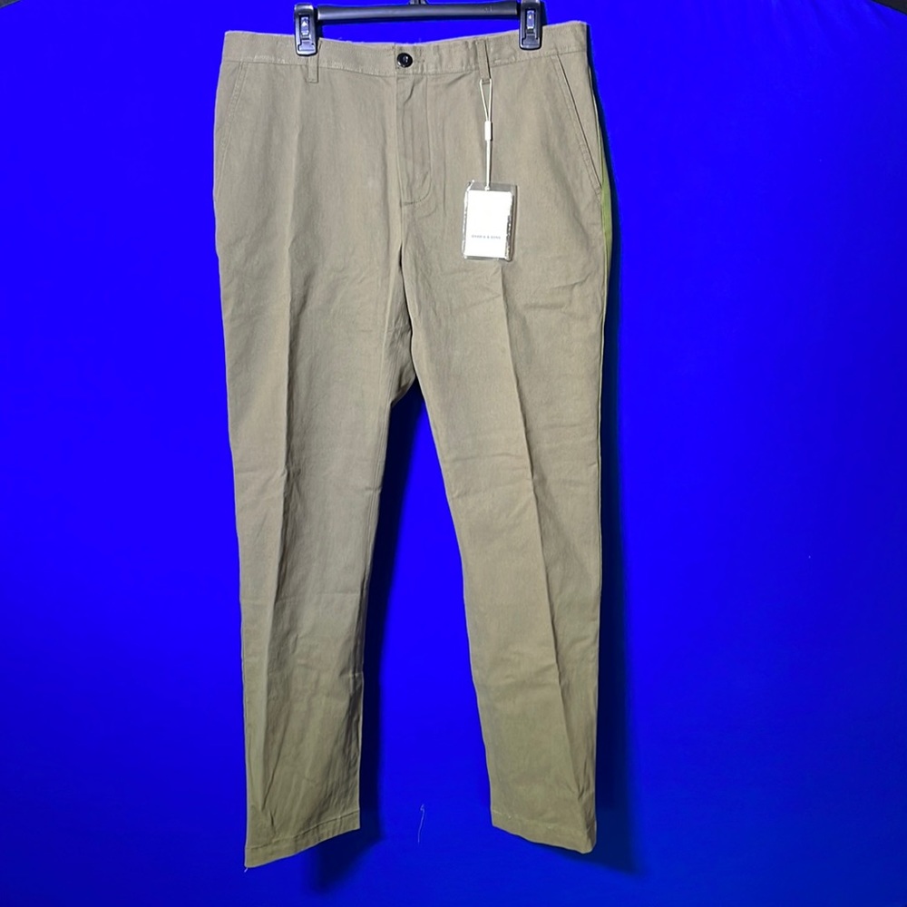 NWT Ovadia & Sons Track Chinos in Olive/Black